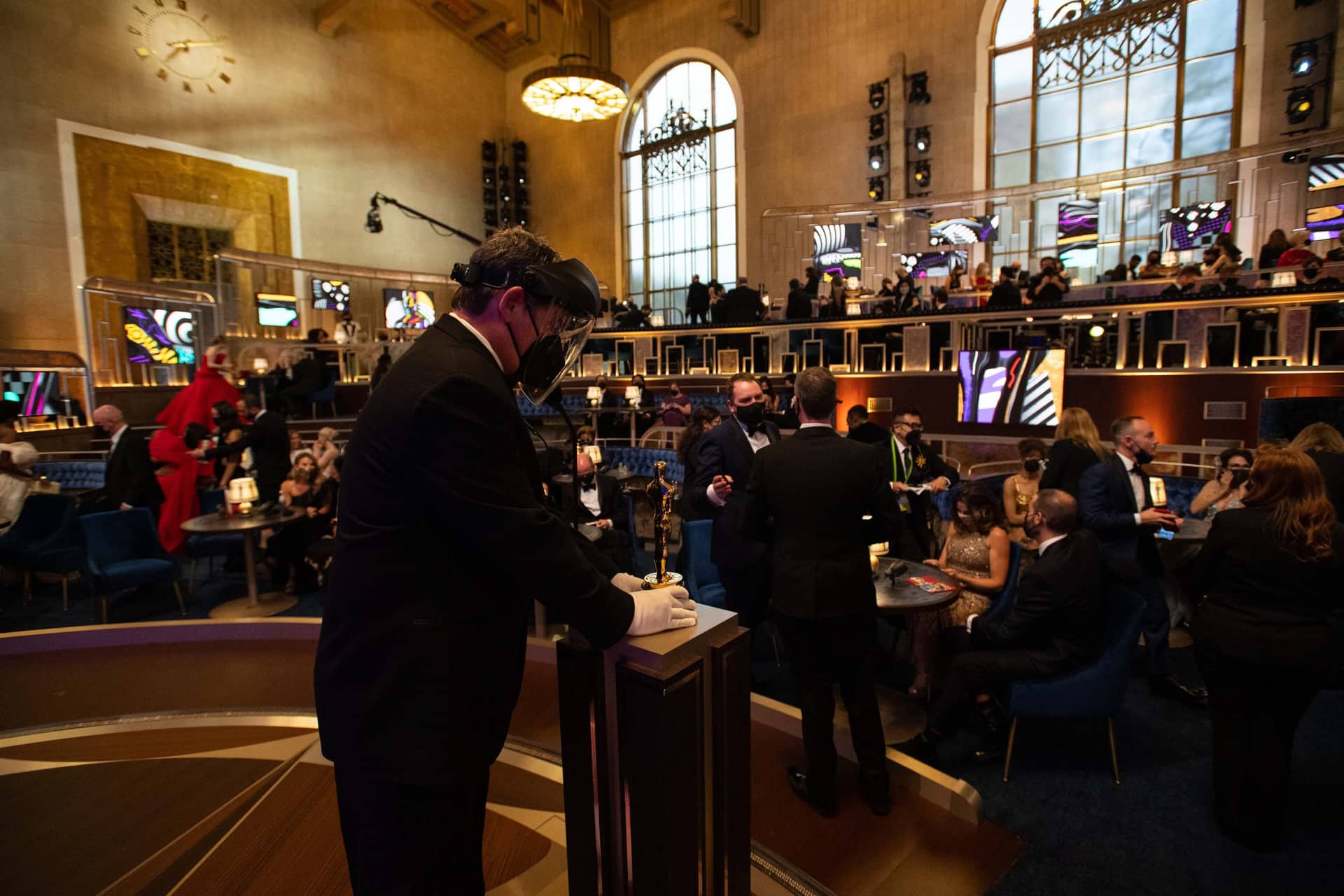 Interior of Union Station at the 93rd Academy Awards ceremony, 2021
Courtesy of Academy Awards reference collection, Margaret Herrick Library, Academy of Motion Picture Arts and Sciences
