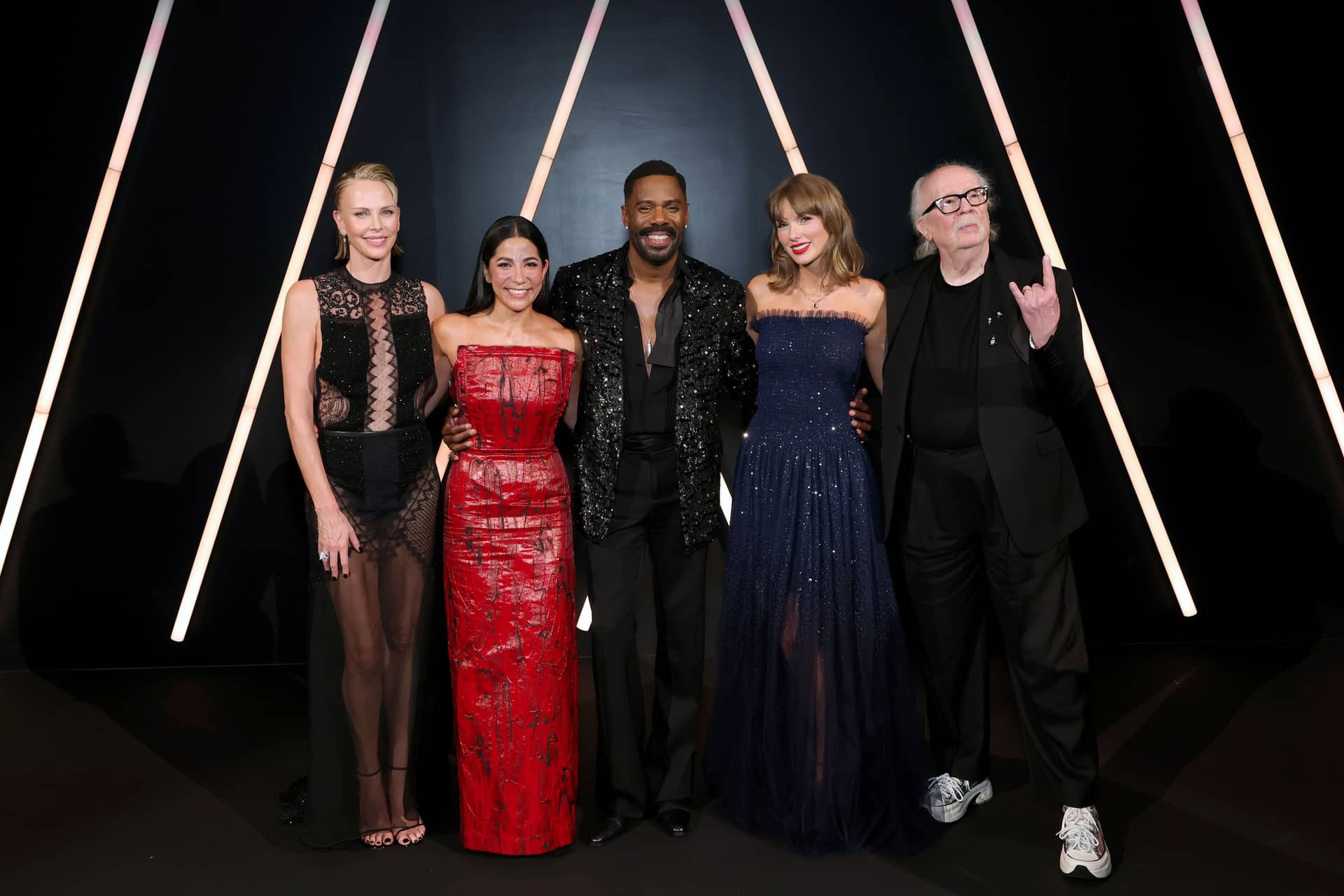 L to R: Charlize Theron, Amy Homma, Colman Domingo, Taylor Swift, and John Carpenter
Photos by Stefanie Keenan/Getty Images for Academy Museum of Motion Pictures