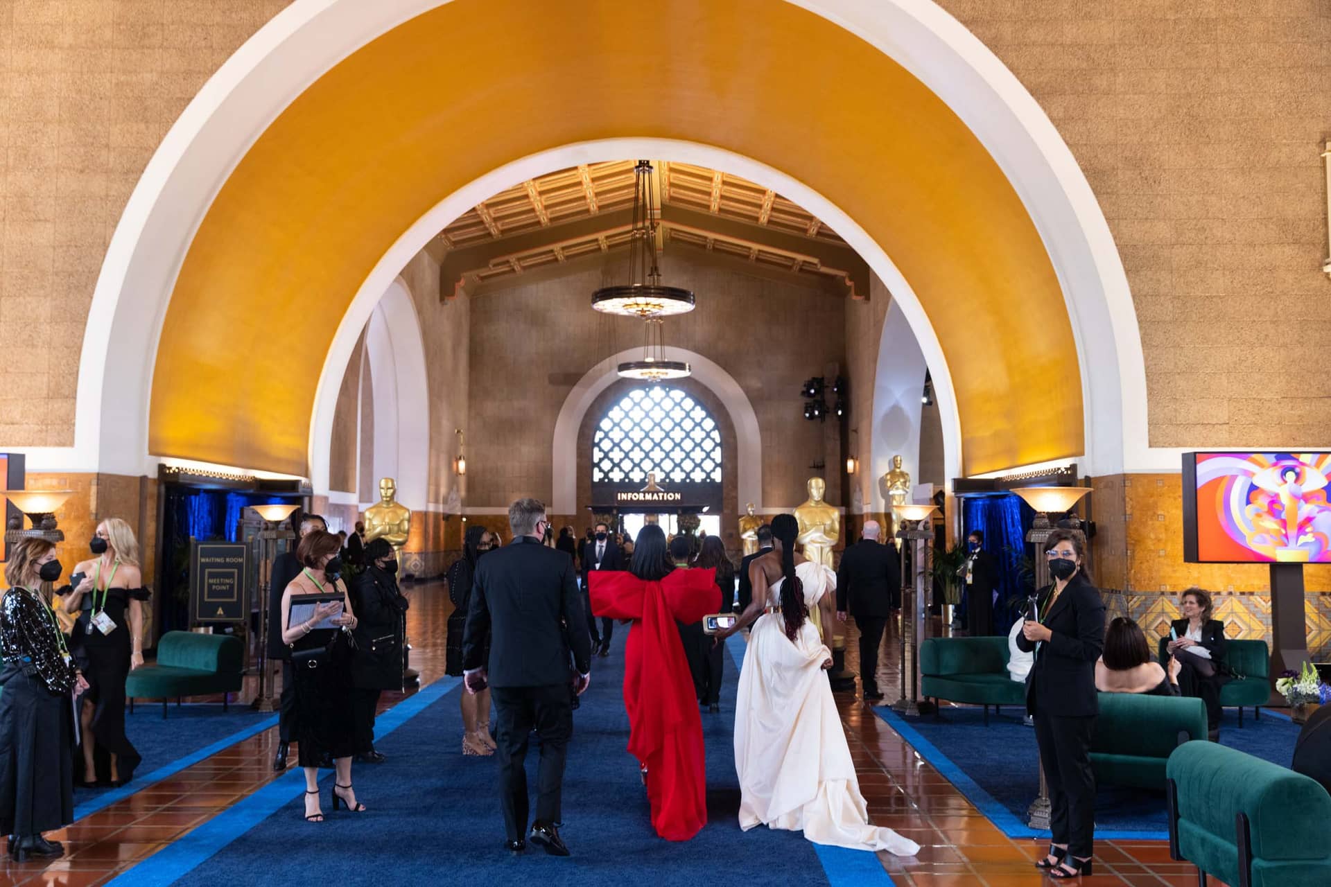 Interior of Union Station at the 93rd Academy Awards ceremony, 2021
Courtesy of Academy Awards reference collection, Margaret Herrick Library, Academy of Motion Picture Arts and Sciences