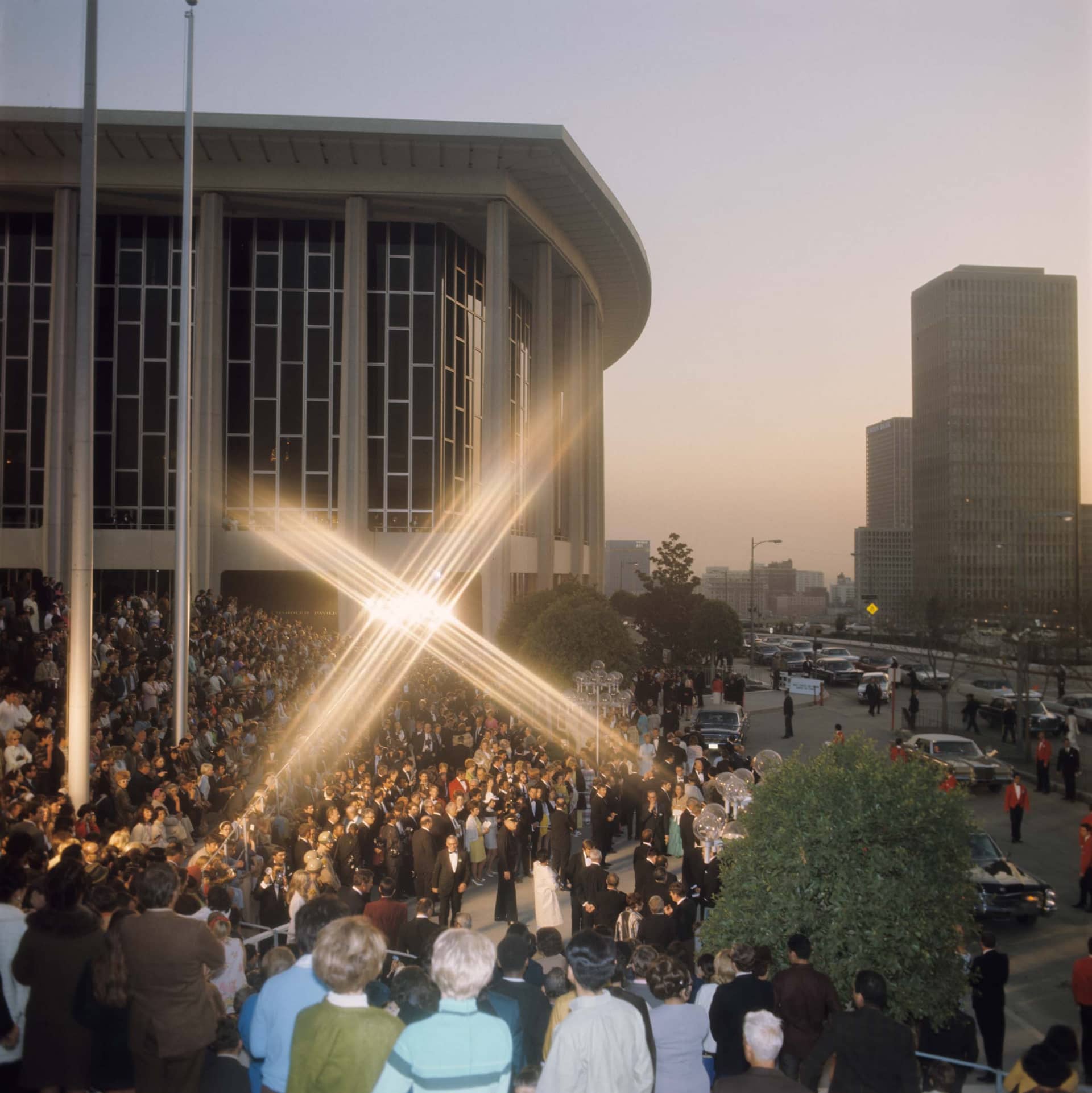 Exterior of the Dorothy Chandler Pavilion, 1969
Courtesy of Academy Awards show photographs, Margaret Herrick Library, Academy of Motion Picture Arts and Sciences, photo: Long Photography