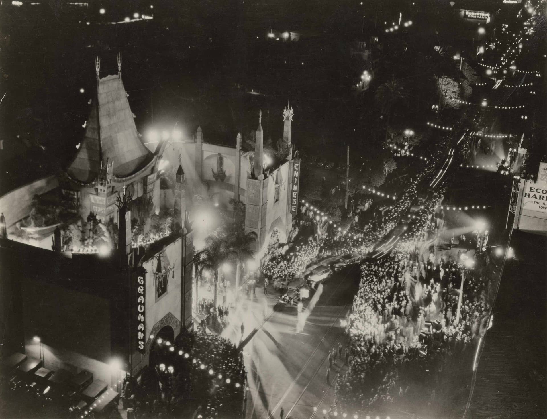 Official opening of the Grauman’s Chinese Theatre, May 18, 1927, for the premiere of Cecil B. DeMille's The King of Kings
Courtesy of Core Collection, Margaret Herrick Library, Academy of Motion Picture Arts and Sciences