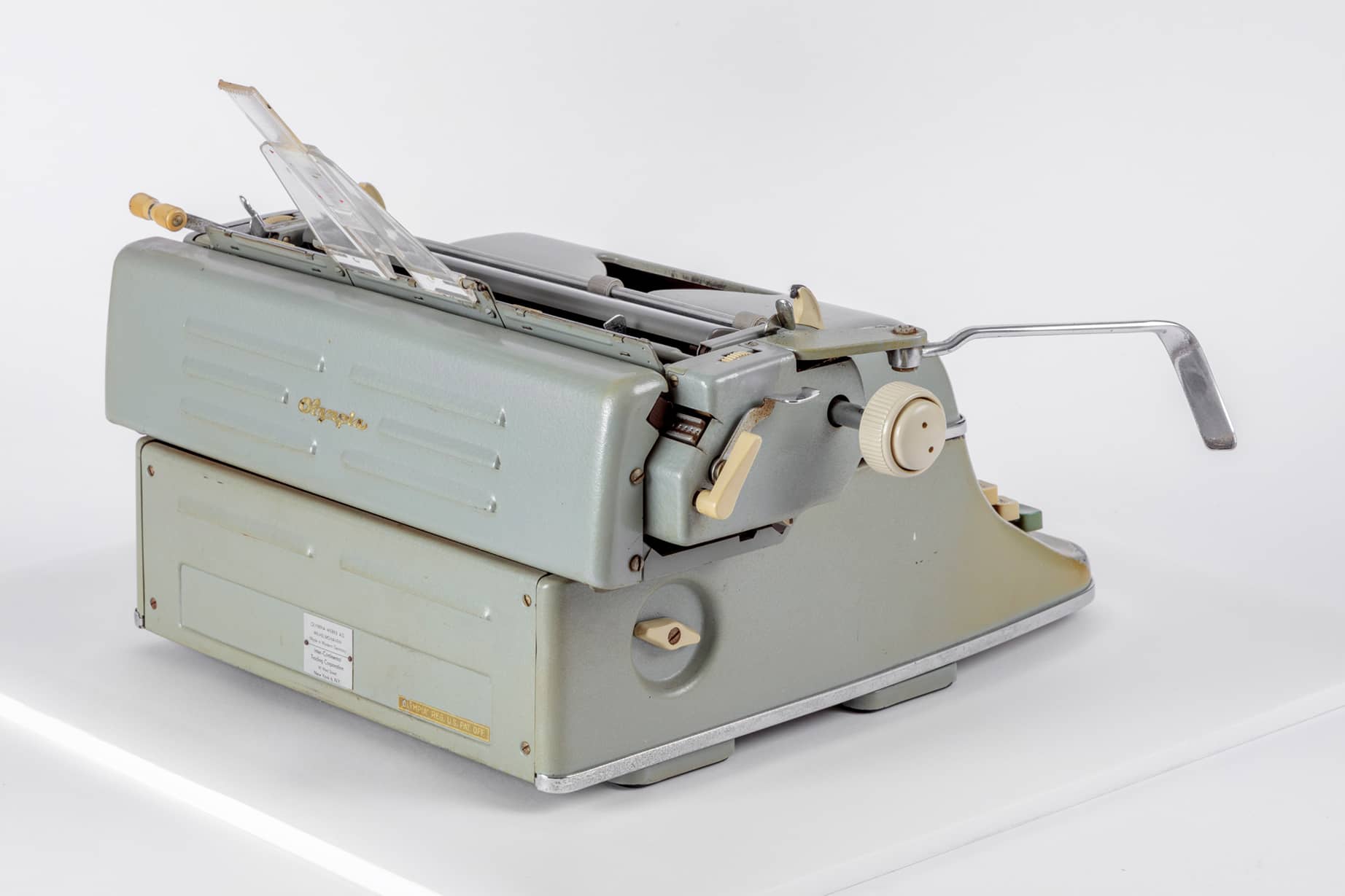 Typewriter used by Joseph Stefano to write the screenplay for Alfred Hitchcock's <i>Psycho</i> (1960). Academy Museum of Motion Pictures. Gift of Michael Eisenberg, 2016. Photo by Joshua White, JWPictures/©Academy Museum Foundation