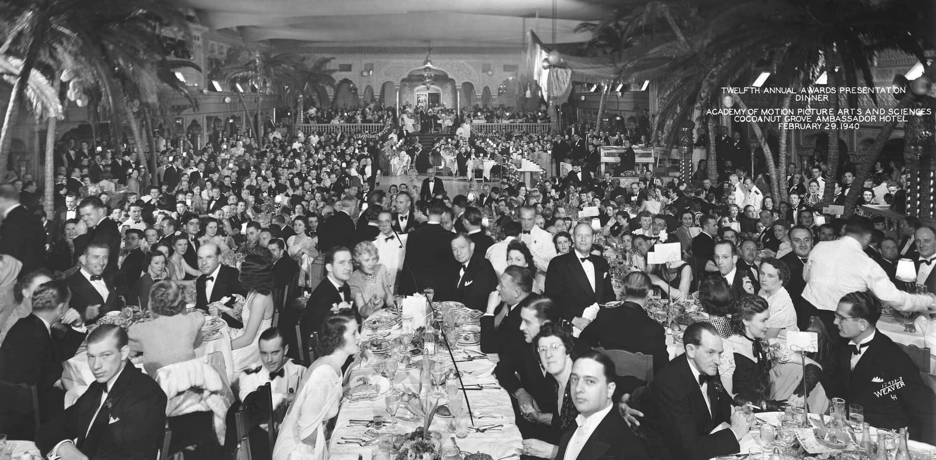 The 1939 Academy Awards banquet
Courtesy of Academy Awards show photographs, Margaret Herrick Library, Academy of Motion Picture Arts and Sciences, photo: Weaver L.A.