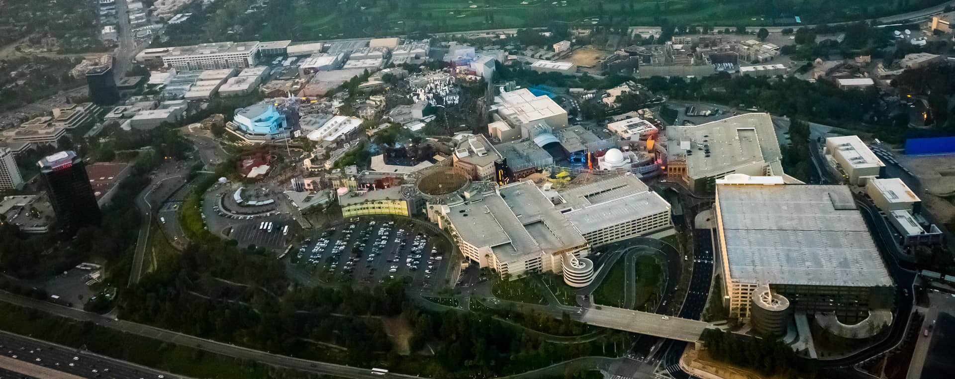 An aerial view of Universal Studios, 2016, Hans Blossey/Alamy Stock Photo.