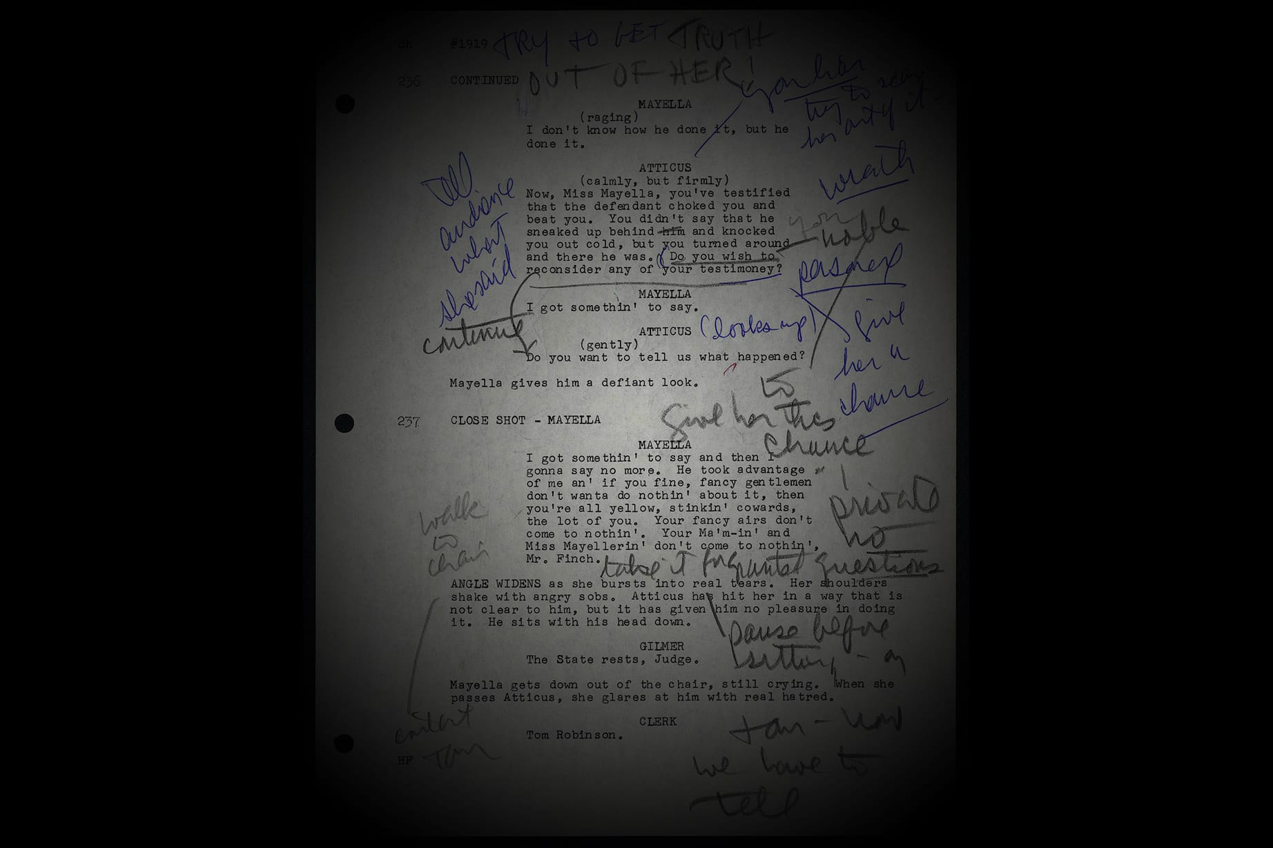 Annotated script